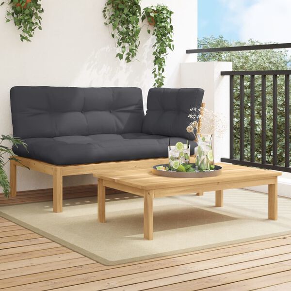 vidaXL Set Divano Pallet da Giardino 2 pz con Cuscini Massello Acacia