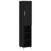 vidaXL Credenza Nera 34,5x34x180 cm in Legno Multistrato