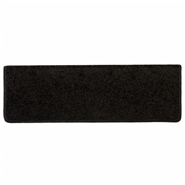 vidaXL Tappetini per scale 10 pz 65x21x4 cm Nero Bordo rettangolare