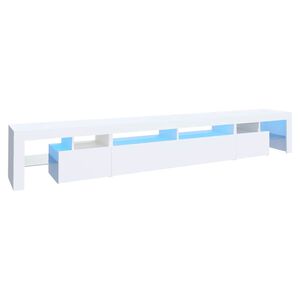 vidaXL Mobile Porta TV con Luci LED Bianco 260x36,5x40 cm