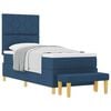 vidaXL Letto a molle con materasso Blu 80 x 200 cm Tessuto