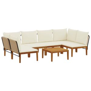 vidaXL 7 pz Legno massiccio di acacia e corda Naturale