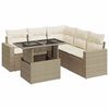 vidaXL Set Divano da Giardino 6 pz con Cuscini Beige in Polyrattan