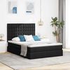 vidaXL Letto con contenitore e LED Nero 140 x 190 cm Poliestere