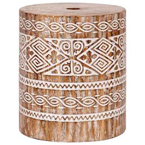 vidaXL Base per ombrellone 23 kg Bianco lavato Legno Massello