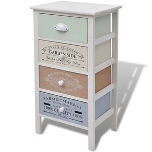 vidaXL Mobile in Stile Francese con 4 Cassetti in Legno
