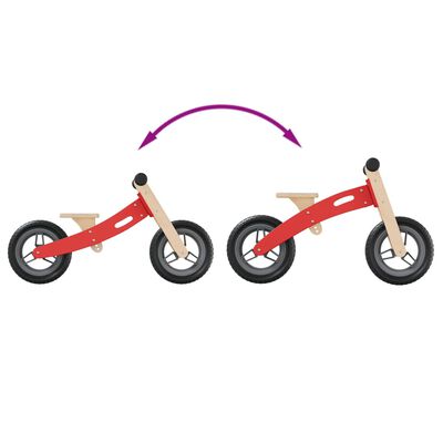 vidaXL Bicicletta Senza Pedali per Bambini Rossa