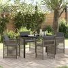 vidaXL Set da Pranzo per Giardino 5 pcs Grigio polyrattan