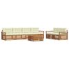 vidaXL Set di divani da esterno 7 pz Naturale e Crema