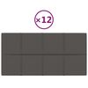 vidaXL Pannelli Murali 12 pz Grigio Scuro 60x30 cm in Tessuto 2,16 m&sup2;