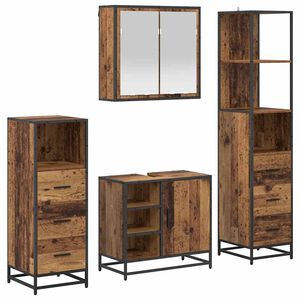 vidaXL Set di mobili per il bagno 4 pz Legno vecchio 65 x 33 x 60 cm