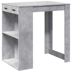 vidaXL Tavolo da Bar Grigio Cemento 102x70x103,5 cm in Truciolato