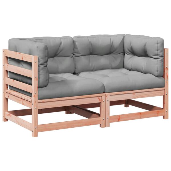 vidaXL Set Divani Giardino 2 pz Cuscini Legno Massello Abete Douglas