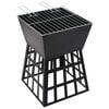 vidaXL Braciere e Barbecue 2 in 1 34x34x48 cm in Acciaio