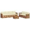 vidaXL Set divani 8 pz Naturale e Crema Legno di Acacia Massello
