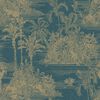 DUTCH WALLCOVERINGS Carta da Parati "Tropical" Blu Scuro e Oro