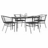 vidaXL Set da Pranzo da Giardino con Cuscini 5 pz Polyrattan Vetro