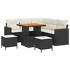 vidaXL Set Divano da Giardino 8 pz 5-Numero di posti Nero Poly Rattan
