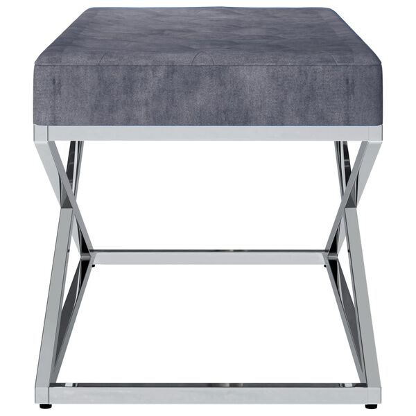 vidaXL Panca 97 cm Grigia in Velluto e Acciaio Inossidabile