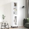 vidaXL Credenza 34,5x34x180 cm in Legno Multistrato Bianco Lucido