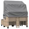 vidaXL Divano Giardino 2 Posti Baldacchino e Sgabelli Beige Polyrattan
