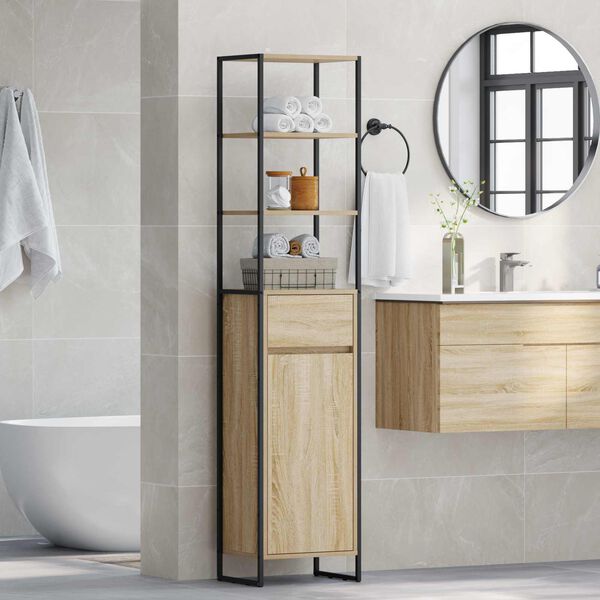 vidaXL Mobile da Bagno Sonoma 40 x 30 x 180 cm Legno multistrato