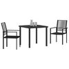 vidaXL Set da Pranzo per Giardino 3 pcs Nero