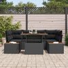vidaXL Set Divano da Giardino con archiviazione 7 pcs Nero Poly Rattan