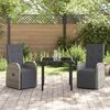 vidaXL Set da Pranzo per Giardino con cuscino 3 pcs Grigio polyrattan