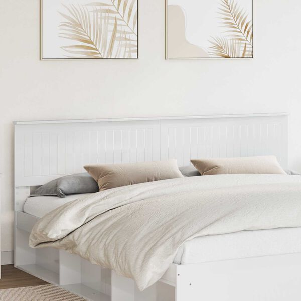 vidaXL Testiera Bianco Lucido 200 cm Legno multistrato