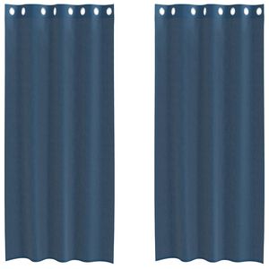 vidaXL Tende in Voile con Occhielli 2 pz Blu Reale