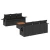 vidaXL Set Divani da Giardino con Cuscini 7pz Nero Polyrattan