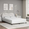 vidaXL Letto Viana con Materasso Bianco 140x190 cm in Similpelle
