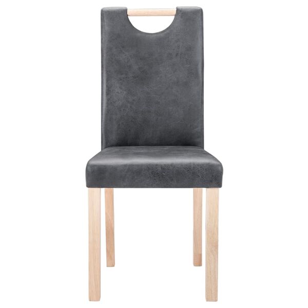 vidaXL Sedie da Pranzo 4 pz Grigie in Similpelle Scamosciata