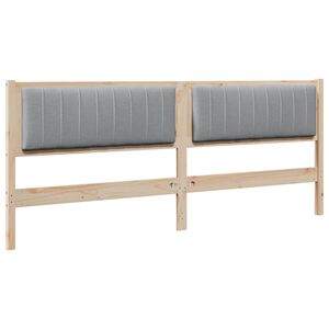 vidaXL Testiera imbottita con testiera Marrone 200 cm Pino massello