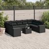 vidaXL Set Divani da Giardino 10pz con Cuscini in Polyrattan Nero