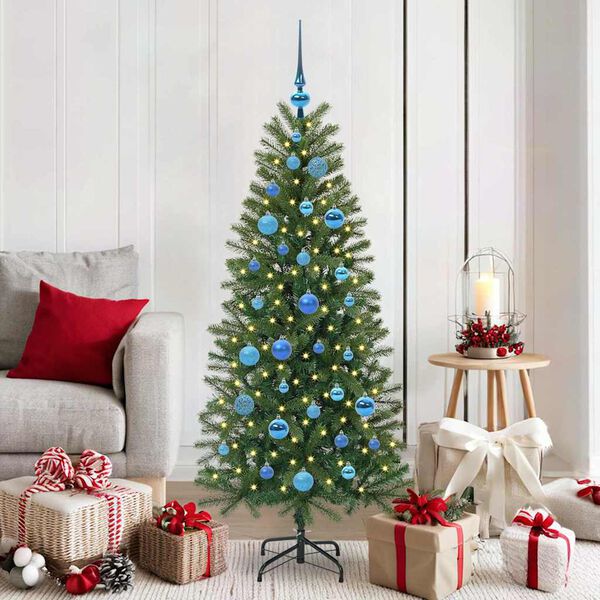 vidaXL Albero di Natale artificiale con 150 LED Verde 150 cm PE e PVC