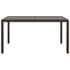 vidaXL Set da Pranzo Giardino 5 pz Polyrattan Vetro Temperato Marrone