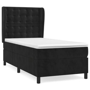 vidaXL Giroletto a Molle con Materasso Nero 80x200 cm in Velluto