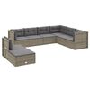 vidaXL Set Divani da Giardino 8 pz con Cuscini in Polyrattan Grigio