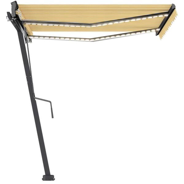 vidaXL Tenda da Sole Autoportante Automatica 350x250 cm Gialla Bianca