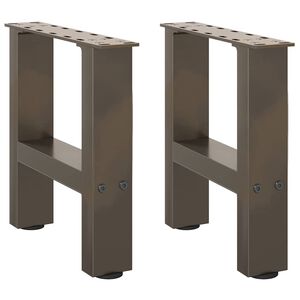 vidaXL Gambe per Tavolino da Caff&egrave; in Acciaio Naturale 2 pz 30x(30-31) cm Acciaio