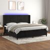 vidaXL Letto a Molle con Materasso e LED Nero 200x200 cm in Velluto