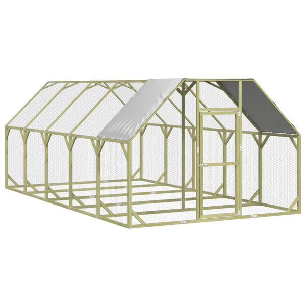 vidaXL Pollaio 268x500x190 cm Legno Massello di Pino Impregnato