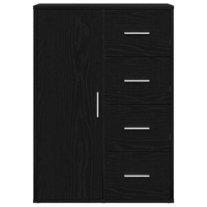 vidaXL Credenza Rovere Nero 60 x 31 x 84 cm Legno multistrato