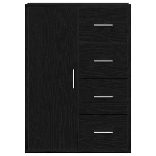 vidaXL Credenza Rovere nero 60 x 31 x 84 cm Legno multistrato