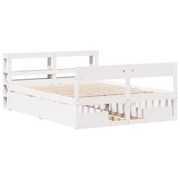 vidaXL Letto senza Materasso Bianco 160x200 cm Legno Massello di Pino