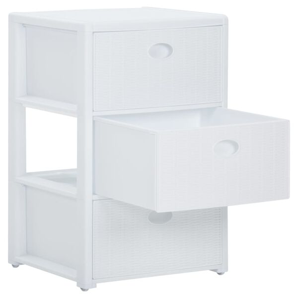 vidaXL Cassettiera con 3 Cassetti 40x40x60 cm Bianco