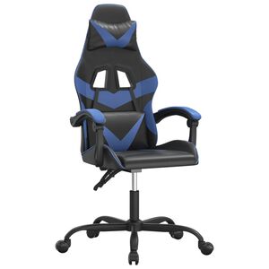 vidaXL Sedia da Gaming Girevole Nero e Blu in Similpelle