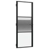 vidaXL Porta in vetro 83 x 3,5 x 201,5 cm Alluminio Nero